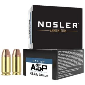 <div style="font-size: 20px;">Nosler<br/>NOS 45AP 230GR ASP JHP 20RD</div><BR/><div style="font-size: 12px;">#54041512770</div>