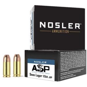 <div style="font-size: 20px;">Nosler<br/>NOS 9MM 115GR ASP JHP 20RD</div><BR/><div style="font-size: 12px;">#54041512855</div>