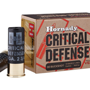 <div style="font-size: 20px;">Hornady<br/>HRN 12G BU 2.75-00 CRITDEF 10R</div><BR/><div style="font-size: 12px;">#90255862409</div>