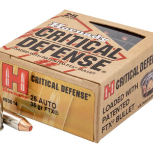 <div style="font-size: 20px;">Hornady<br/>HRN 25AP 35GR CRITDEF FTX 25RD</div><BR/><div style="font-size: 12px;">#90255900149</div>