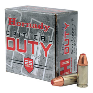 <div style="font-size: 20px;">Hornady<br/>HRN 9MM+P 135GR CDUTY FLX 25RD</div><BR/><div style="font-size: 12px;">#90255902266</div>