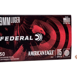 <div style="font-size: 20px;">FEDERAL<br/>FDR 9MM 115GR AE FMJ TRAY 50RD</div><BR/><div style="font-size: 12px;">#29465088224</div>