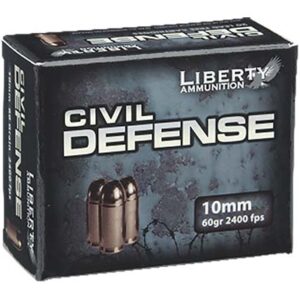 <div style="font-size: 20px;">Liberty Ammunition<br/>LIB 10MM 60GR CIVIL HP 20RD</div><BR/><div style="font-size: 12px;">#748252000000</div>