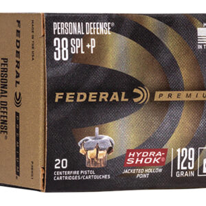 <div style="font-size: 20px;">Federal<br/>FDR 38SP+P 129GR HYDSHK 20RD</div><BR/><div style="font-size: 12px;">#29465088323</div>
