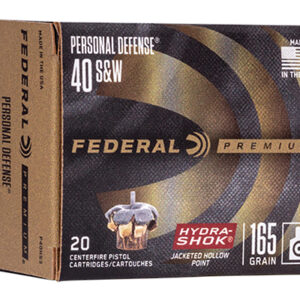 <div style="font-size: 20px;">Federal<br/>FDR 40SW 165GR HYDSHK 20RD</div><BR/><div style="font-size: 12px;">#29465089467</div>