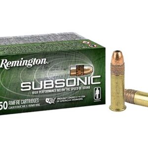 <div style="font-size: 20px;">Remington<br/>REM 22LR 40GR SUBSONIC HP 50RD</div><BR/><div style="font-size: 12px;">#47700000206</div>